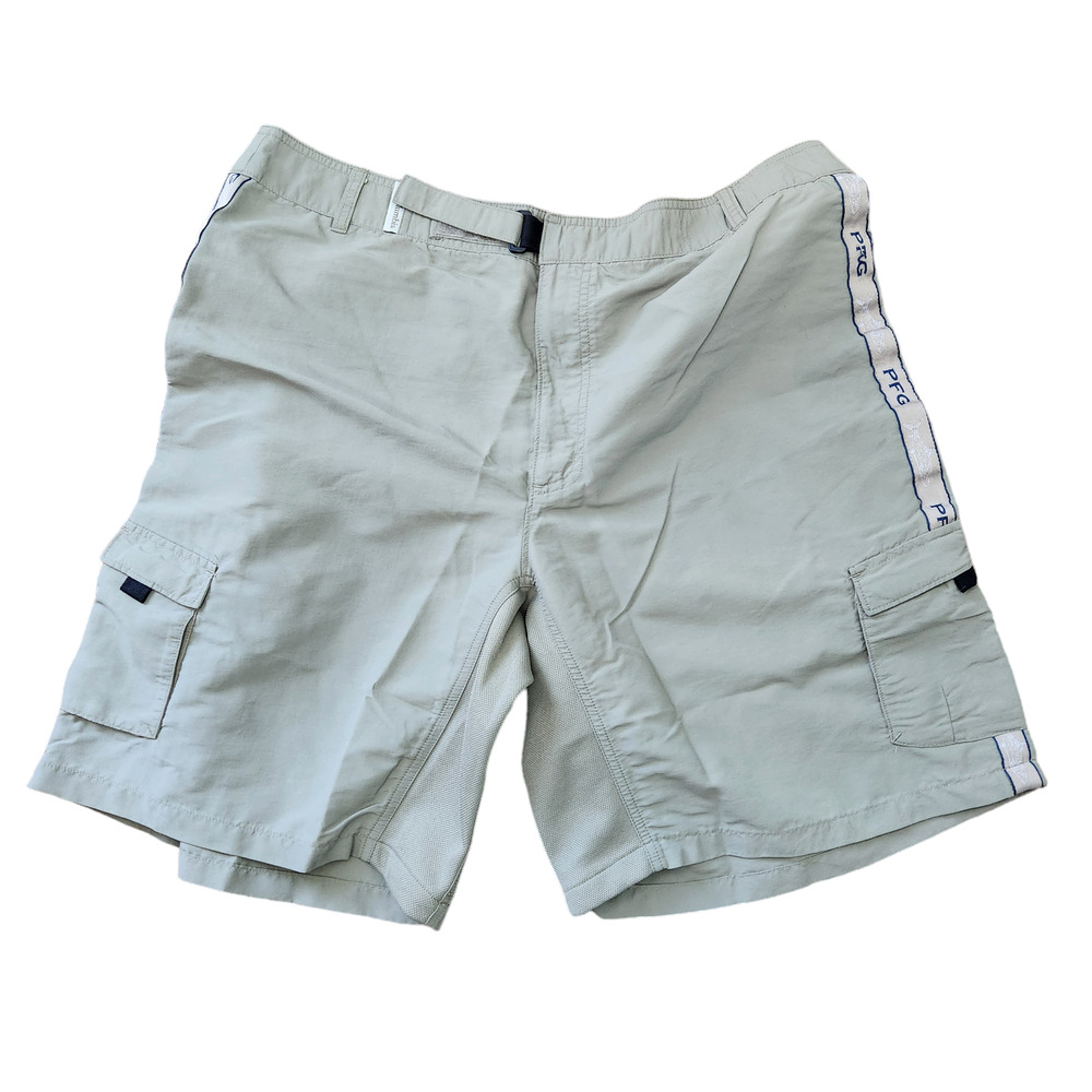 Columbia PFG Performance Fishing Gear Khaki Green Shorts Mens Size Large